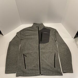 Eddie Bauer Active Men’s S Gray Full Zip Fleece Jacket Softshell Hiking Outdoor